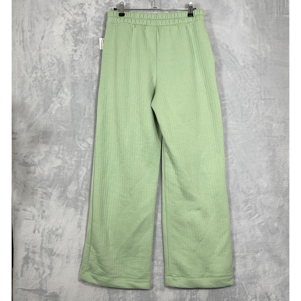 Old Navy Womens Set M Green Bounce Fleece Quilted Crop Top Wide Leg Pants NWT - Picture 6 of 13
